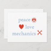 Carte Postale Mécanique de l'amour de la paix (Devant / Derrière)