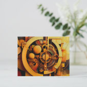 Carte Postale Mécanisme doré abstrait Steampunk (Debout devant)