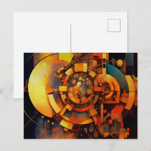Carte Postale Mécanisme Solaire Steampunk Abstrait