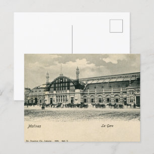 Carte Postale Mechelen antique neo renaissance railroad