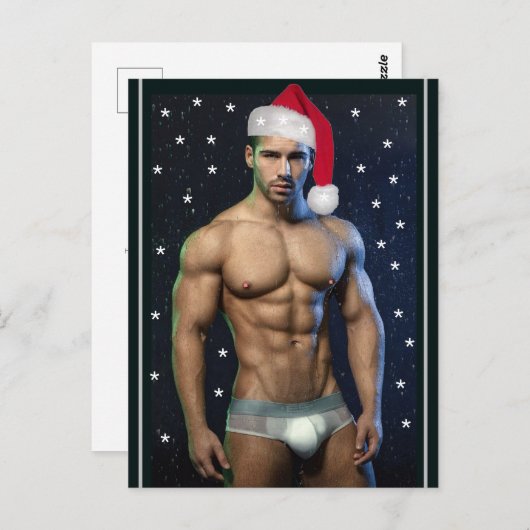 Carte Postale Mecs les plus Chauds de la Planète Noël décontract (Devant / Derrière)
