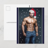 Carte Postale Mecs les plus Chauds de la Planète ! Père Noël mus (Devant / Derrière)