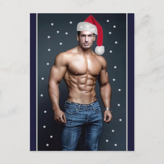 Carte Postale Mecs les plus Chauds de la Planète ! Père Noël mus (Devant)