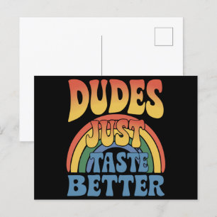 Carte Postale Mecs Ont Juste Meilleur Goût Arc-en-Ciel Gay Fiert