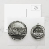 Carte Postale Médaille commémorant l'ouverture du Suez (Devant / Derrière)
