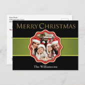 Carte Postale Médaille de Noël Green Ribbon (Devant / Derrière)