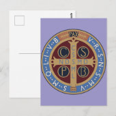 Carte Postale Médaille de saint Benoît (Devant / Derrière)