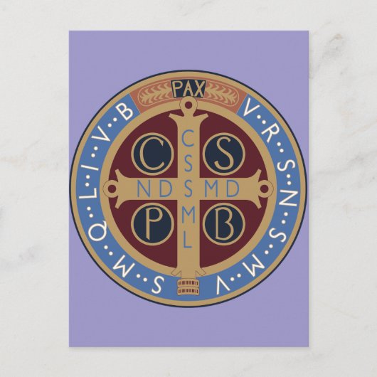 Carte Postale Médaille de saint Benoît (Devant)