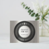 Carte Postale MÉDAILLE DIY IMPRESSION PERSONNALISÉE Argent AJOUT (Debout devant)