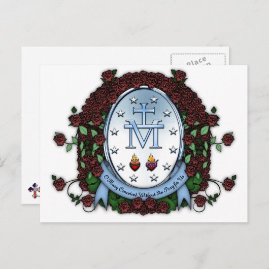 Carte Postale Médaille miraculeuse 2 (Devant / Derrière)