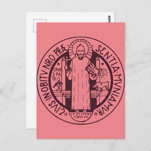 Carte Postale Médaille Saint Benoît (Devant / Derrière)