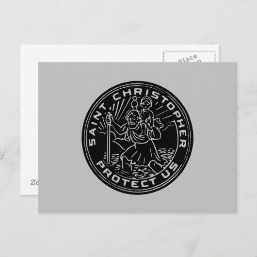 Carte Postale Médaille Saint Christopher (Devant / Derrière)