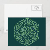 Carte Postale Médaillon chinois vert (Devant / Derrière)
