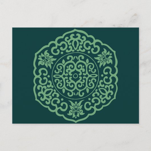 Carte Postale Médaillon chinois vert (Devant)