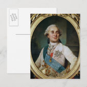 Carte Postale Médaillon de portrait de Louis XVI 1775 (Devant / Derrière)