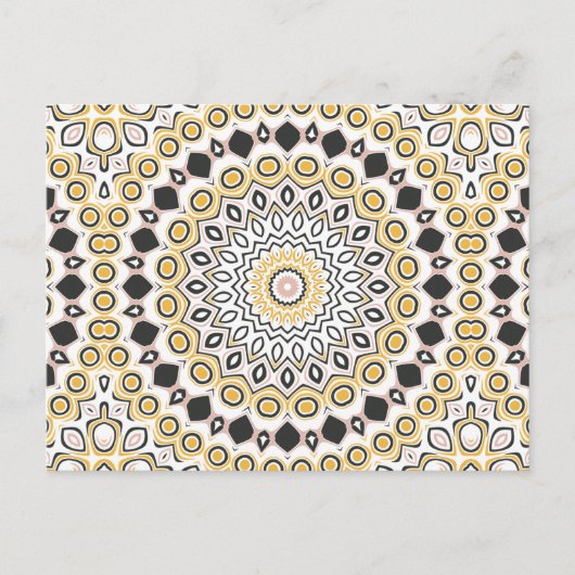 Carte Postale Médaillon de style rétro jaune et noir (Devant)