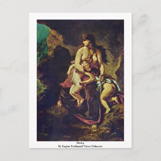 Carte Postale Medea par Eugène Ferdinand Victor Delacroix (Devant)
