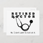 Carte Postale Médecin à la retraite Stethoscope Sassy Funny Retr (Devant / Derrière)