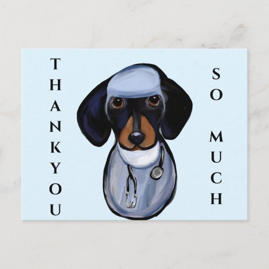 CARTE POSTALE MÉDECIN DACHSHUND (Devant)
