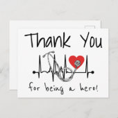 Carte Postale Médecin infirmier Stéthoscope Merci de santé en so (Devant / Derrière)