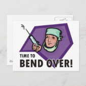 Carte Postale Médecin / infirmière drôle injection - seringue qu (Devant / Derrière)