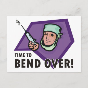 Carte Postale Médecin / infirmière drôle injection - seringue qu