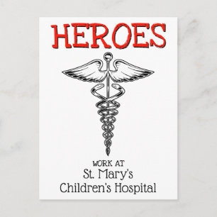 Carte Postale Médecin Infirmière Médicale Hôpital Merci de soins