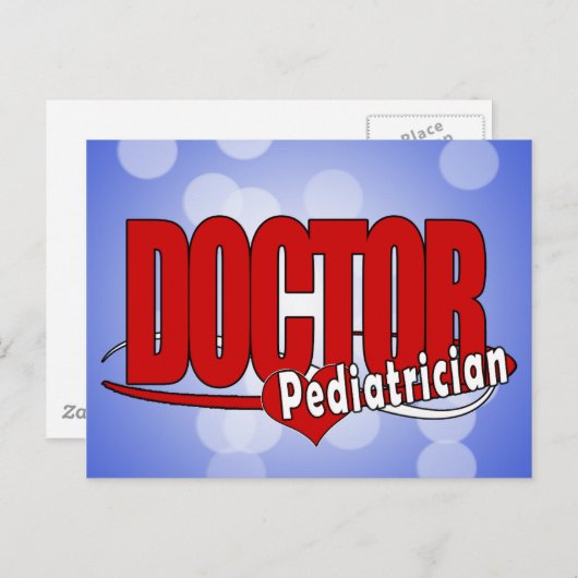 CARTE POSTALE MÉDECIN LOGO PÉDIATRICIEN (Devant / Derrière)