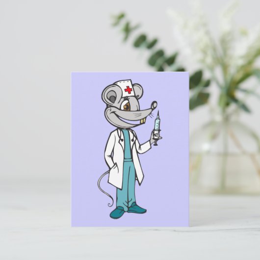 Carte Postale Médecin Nurse Mouse (Debout devant)