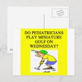 Carte Postale médecin pédiatre plaisanterie (Devant / Derrière)