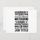 Carte Postale Médecine Héros Tech Pharmaciste Technicien en phar (Devant / Derrière)