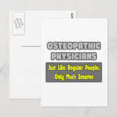 Carte Postale Médecins ostéopathiques .. Plus intelligent (Devant / Derrière)