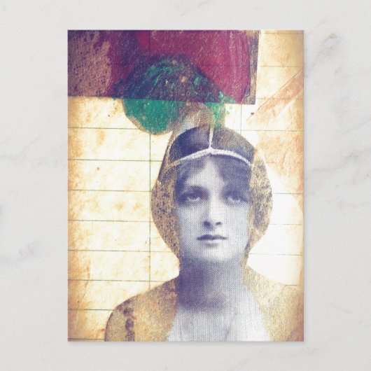 Carte Postale Médias mixtes collage vintage dame (Devant)