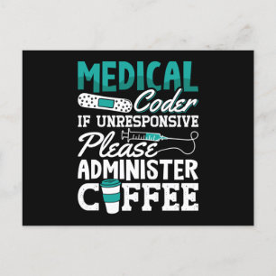 Carte Postale Medical Coder Coffee Assistant ICD Coding