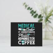 Carte Postale Medical Coder Coffee Assistant ICD Coding (Debout devant)