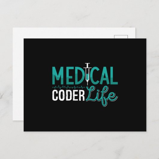 Carte Postale Medical Coder Life Assistant ICD Coding Programmer (Devant / Derrière)
