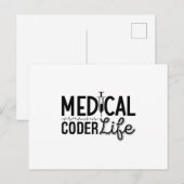 Carte Postale Medical Coder Life Assistant ICD Programmer Coding (Devant / Derrière)