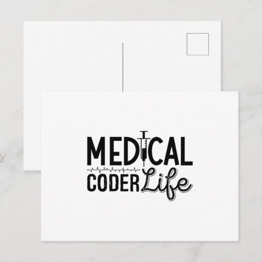 Carte Postale Medical Coder Life Assistant ICD Programmer Coding (Devant / Derrière)
