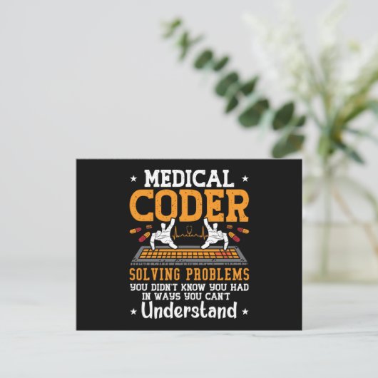 Carte Postale Medical Coder Solving Problems Assistant Coding (Debout devant)