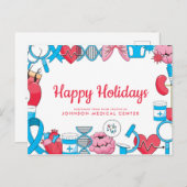 Carte Postale Médicale moderne | Salutation des fêtes du docteur (Devant / Derrière)