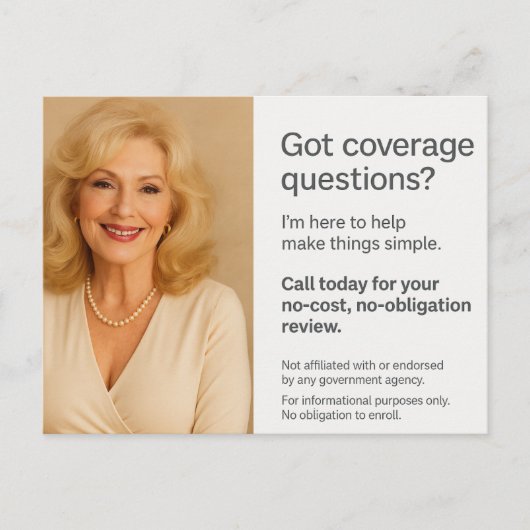 Carte postale Medicare – Conception élégante d'age (Devant)