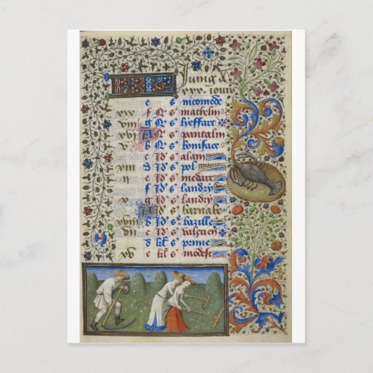 Carte Postale Medieval calendar: June (Devant)