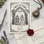 Carte Postale Medieval Gothic Knight Bride Groom Save The Date