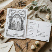 Carte Postale Medieval Gothic Knight Bride Groom Save The Date