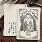 Carte Postale Medieval Gothic Knight Bride Groom Save The Date