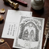 Carte Postale Medieval Gothic Knight Bride Groom Save The Date