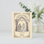 Carte Postale Medieval Gothic Sepia Old Paper Save The Date (Debout devant)