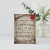 Carte Postale Medieval Gray Scroll Cire de Cachet Mariage Remerc (Debout devant)