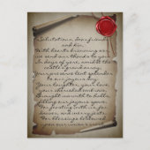 Carte Postale Medieval Gray Scroll Cire de Cachet Mariage Remerc (Devant)
