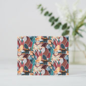 Carte Postale Medieval Pattern Knights & Dragons Cute Summer (Debout devant)